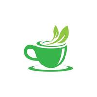 ilustração do logotipo do vetor de chá verde