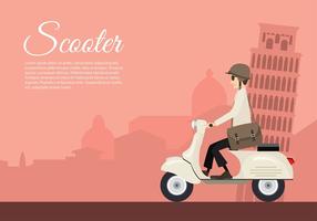 Scooter Itália dos desenhos animados Vector grátis