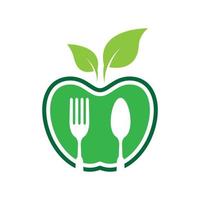 imagens de logotipo de comida vegetariana vetor