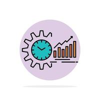 gráfico analítico gráficos calendário de mercado tendências de tempo abstrato círculo fundo ícone de cor plana vetor