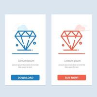 jóia de diamante madrigal azul e vermelho baixe e compre agora modelo de cartão de widget da web vetor