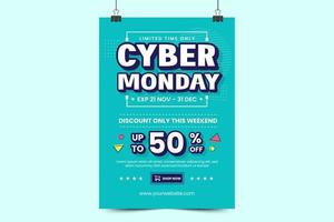 o modelo de pôster ou folheto da cyber monday é fácil de personalizar vetor