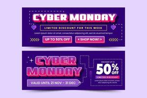 o modelo de design de banner de capa da cyber monday é fácil de personalizar vetor