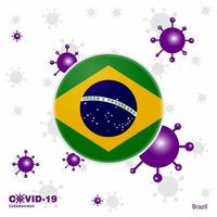 ore pelo brasil covid19 bandeira de tipografia de coronavírus fique em casa fique saudável cuide de sua própria saúde