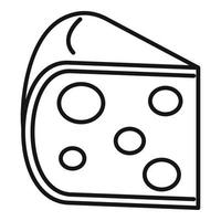 ícone de queijo fresco, estilo de estrutura de tópicos vetor