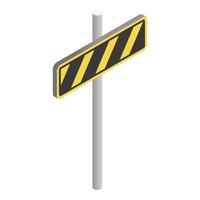 ícone de listras amarelas e pretas de sinal de estrada vetor
