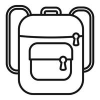 ícone de mochila de viagem, estilo de estrutura de tópicos vetor