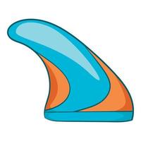 ícone de barbatana de surf, estilo cartoon vetor