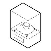 diamante em um ícone de pedestal, estilo de estrutura de tópicos vetor