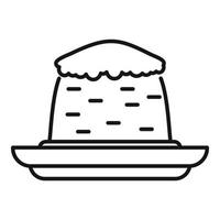 ícone de bolo de comida grega, estilo de estrutura de tópicos vetor