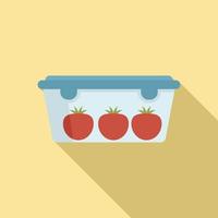 ícone de caixa de tomate de plástico, estilo simples vetor