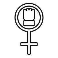 ícone direito do sexo feminino, estilo de estrutura de tópicos vetor