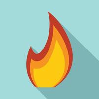 ícone ardente da chama do fogo, estilo simples vetor