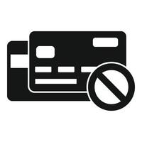 ícone de cartão de crédito desempregado, estilo simples vetor