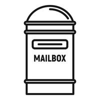 ícone de caixa de correio de envelope, estilo de estrutura de tópicos vetor