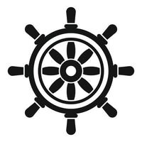 ícone da roda do navio, estilo simples vetor