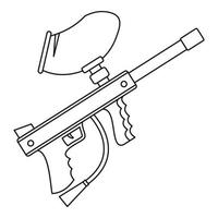 ícone de arma de paintball, estilo de estrutura de tópicos vetor