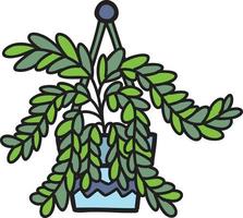 ilustração de vasos de plantas penduradas desenhadas à mão vetor