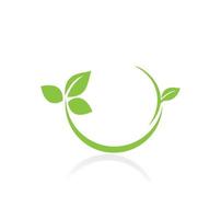 logotipo de folha verde, vetor de folha verde