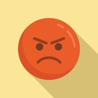 ícone de emoji de raiva, estilo simples vetor