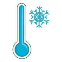 ícone de baixa temperatura do termômetro, estilo cartoon vetor