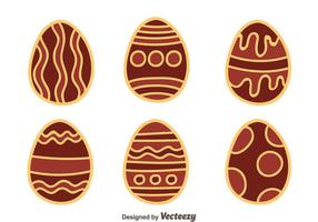 Hand Drawn agradável Chocolate Vector Easter Eggs