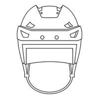 ícone do capacete de hóquei, estilo de estrutura de tópicos vetor