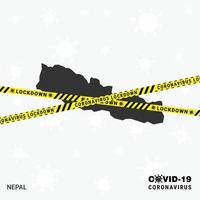 modelo de bloqueio de mapa do país nepalês para pandemia de coronavírus para interromper a transmissão de vírus modelo de conscientização de 19 anos vetor