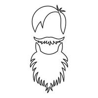 avatar masculino com ícone de barba, estilo de estrutura de tópicos vetor