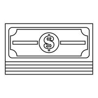 ícone de pilha de dinheiro, estilo de estrutura de tópicos vetor