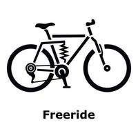 ícone de bicicleta freeride, estilo simples vetor