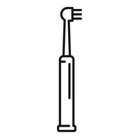ícone de cerdas de escova de dentes elétrica, estilo de estrutura de tópicos vetor