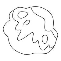 ícone de pedra da lua, estilo de estrutura de tópicos vetor