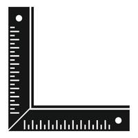 ícone de régua de ângulo de carpinteiro, estilo simples vetor