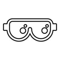 ícone de óculos de proteção de esqui, estilo de estrutura de tópicos vetor