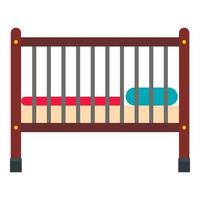 ícone de cama de bebê, estilo simples vetor