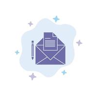 ícone de carta de fax de mensagem de correio azul no fundo abstrato da nuvem vetor