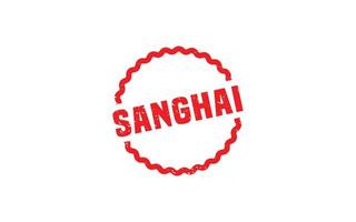 borracha de carimbo sanghai china com estilo grunge em fundo branco vetor