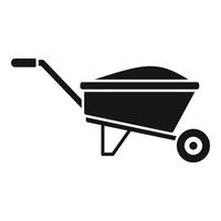 ícone de carrinho de mão de compostagem, estilo simples vetor