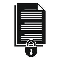 ícone de autenticação de acesso ao documento, estilo simples vetor