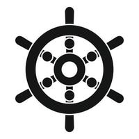 ícone da roda do navio de cruzeiro, estilo simples vetor