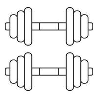 ícone de pesos de halteres, estilo de estrutura de tópicos vetor