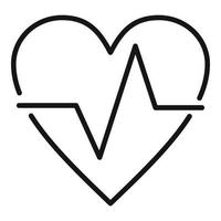 ícone de saúde do coração, estilo de estrutura de tópicos vetor