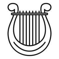ícone do festival de harpa, estilo de estrutura de tópicos vetor
