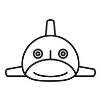 ícone de brinquedo de tubarão sorridente, estilo de estrutura de tópicos vetor