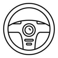 ícone do volante do carro, estilo de estrutura de tópicos vetor