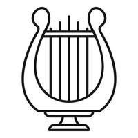ícone de lira de harpa, estilo de estrutura de tópicos vetor