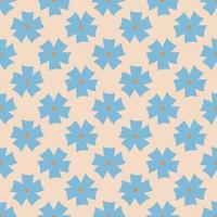 padrão geométrico perfeito com flores azuis em fundo rosa. impressão vetorial para fundo de tecido, têxtil vetor
