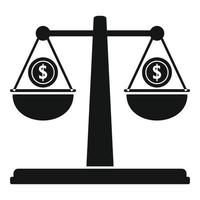 ícone de saldo de dinheiro do corretor, estilo simples vetor