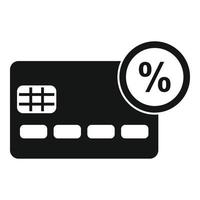ícone de bônus de porcentagem de cartão de crédito, estilo simples vetor